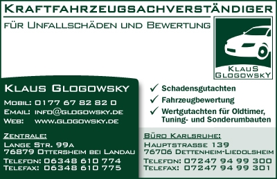 Kraftfahrzeugsachverständiger - Klaus Glogowsky